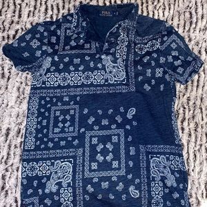 Vintage Polo Ralph Lauren - dark blue - bandana button polo